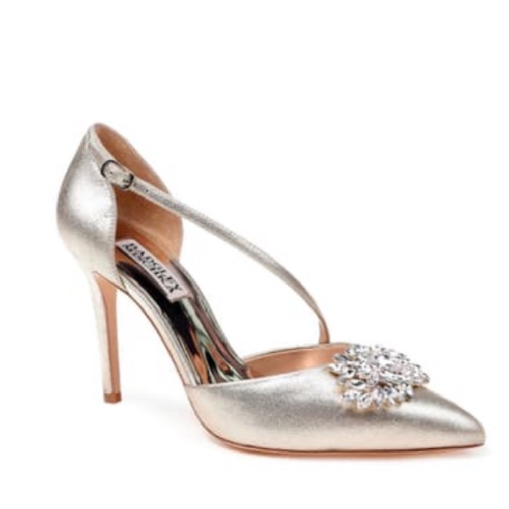 Badgley Mischka Palma Crystal Brooch Pump